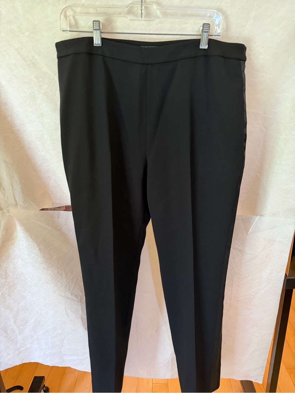 Ralph Lauren Wool Pants With Satin Strip Down Sides